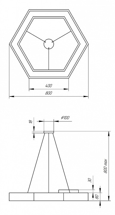 Подвесной светильник Эра Hexagon Б0050556