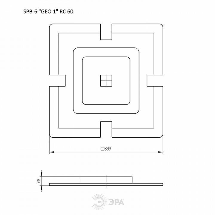 Светильник накладной ЭРА SPB-6 GEO 1 RC 60 Вт SPB-6 GEO 1 RC 60