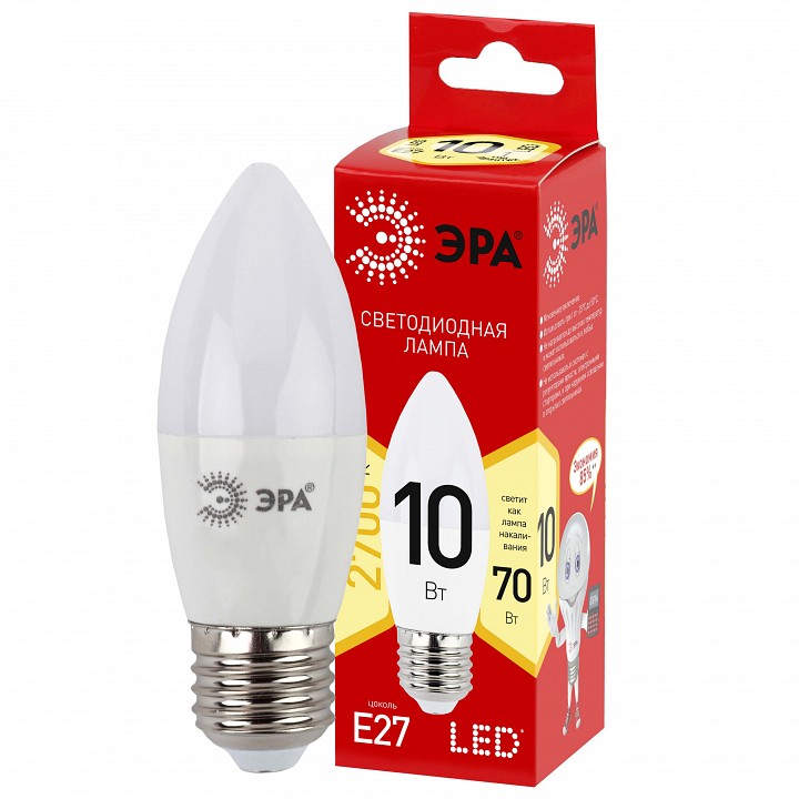 Лампа светодиодная Эра  LED B35-10W-827-E27 R
