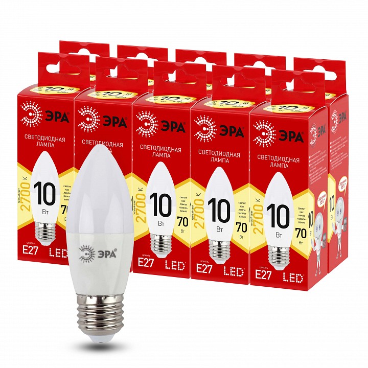 Лампа светодиодная Эра  LED B35-10W-827-E27 R