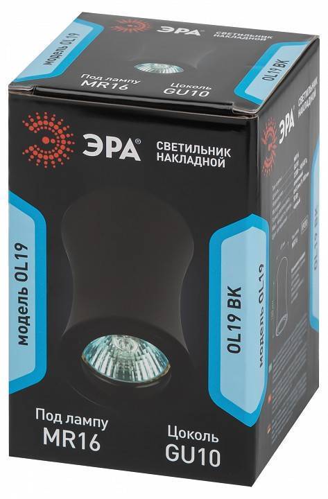 Светильник накладной ЭРА OL19 черный Б0054387