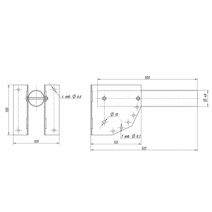 Основание на штанге Эра  SPP-AC2-0-500-048