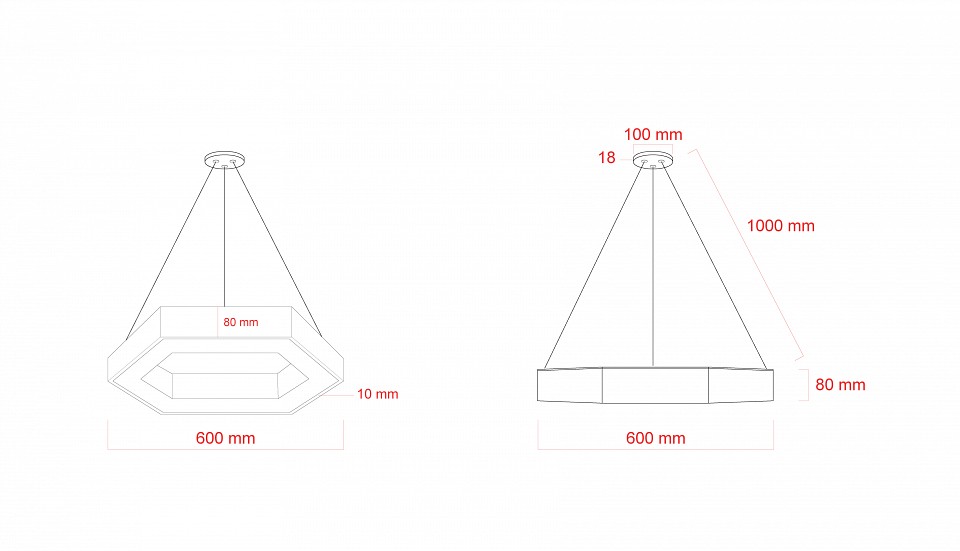 Подвесной светильник Эра Hexagon Б0058880