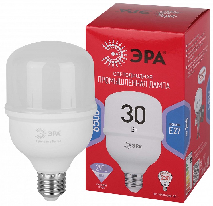 Лампа светодиодная Эра  E27 30Вт 6500K LED POWER T80-30W-6500-E27 R