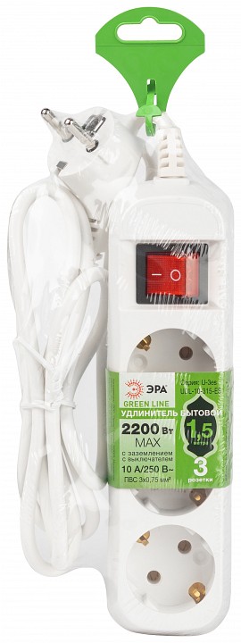 Удлинитель с выключателем Эра  UDL-10-315-ES