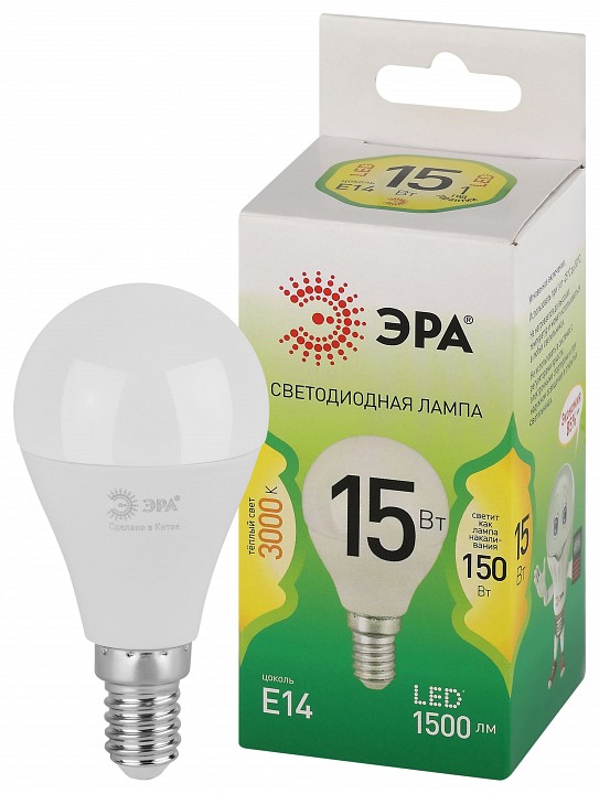 Лампа светодиодная Эра Green Line LED P45-15W-830-E14 GL