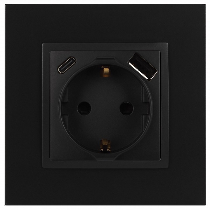 Розетка с заземлением и со шторкой и 2хUSB, без рамки Эра Эра Elegance 14-4108-05