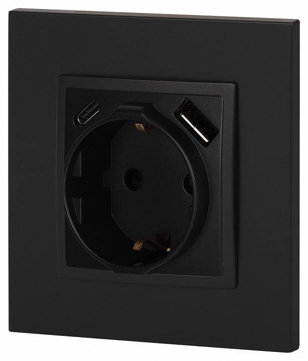 Розетка с заземлением и со шторкой и 2хUSB, без рамки Эра Эра Elegance 14-4108-05