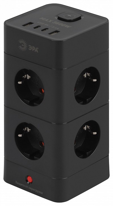 Сетевой фильтр Эра  TWR-8es-1,5m-4USB-B