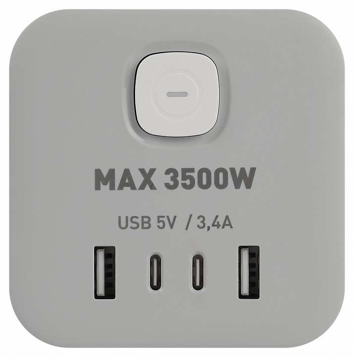 Удлинитель с выключателем Эра  CUBE-3es-1,5m-4USB-W