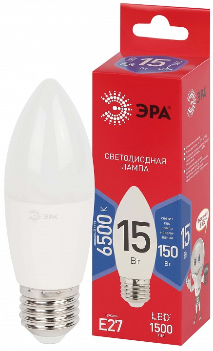 Лампа светодиодная Эра  LED B35-15W-865-E27 R