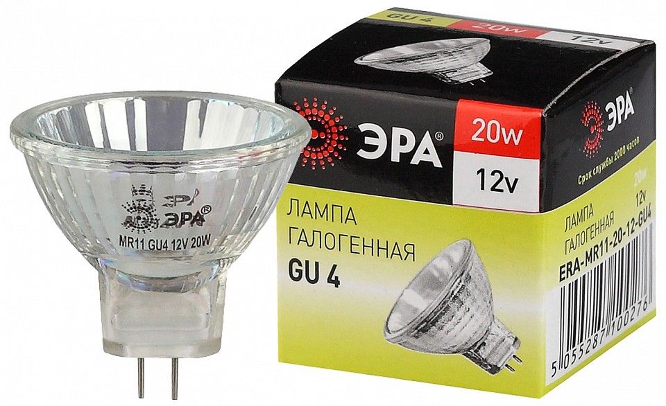 Лампа галогеновая Эра  GU4-MR11-20W-12V-30CL