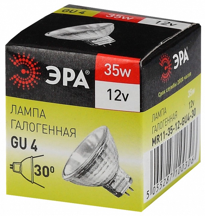 Лампа галогеновая Эра  GU4-MR11-35W-12V-30CL