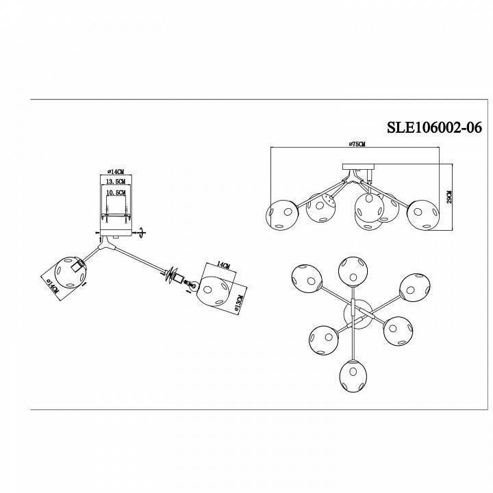 Накладной светильник EVOLUCE Marea 6 x E27 SLE106002-06