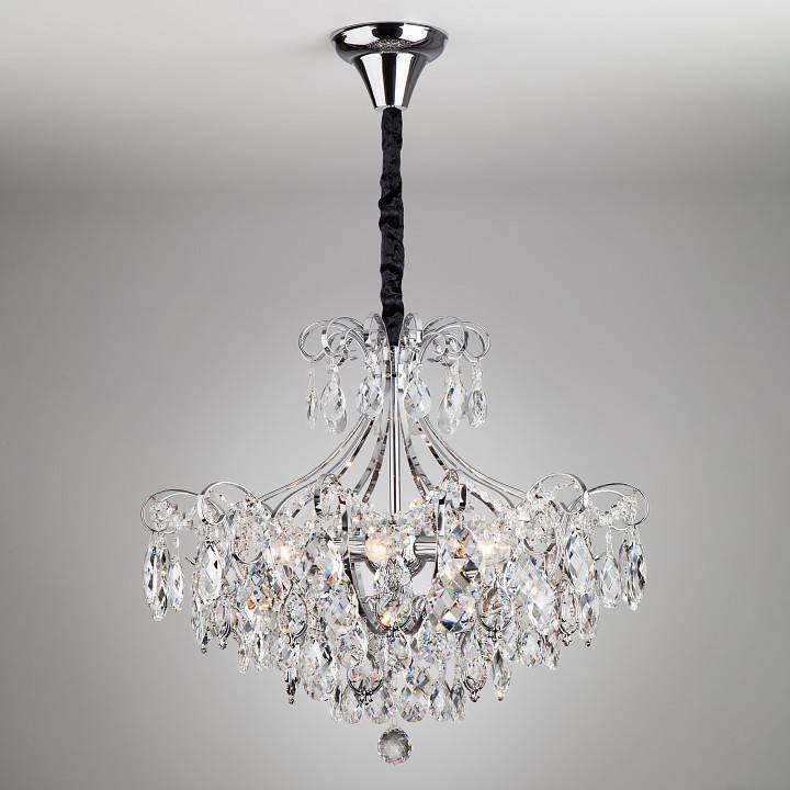 Подвесная люстра Eurosvet Crystal 10080/6 хром Strotskis 10080/6