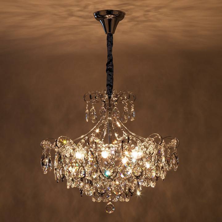 Подвесная люстра Eurosvet Crystal 10080/6 хром Strotskis 10080/6
