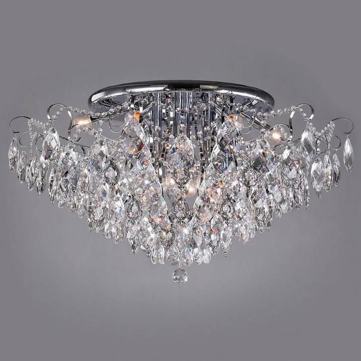 Потолочная люстра Eurosvet Crystal Strotskis хром/прозрачный хрусталь 10081/12