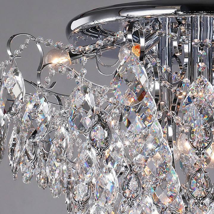 Потолочная люстра Eurosvet Crystal Strotskis хром/прозрачный хрусталь 10081/12