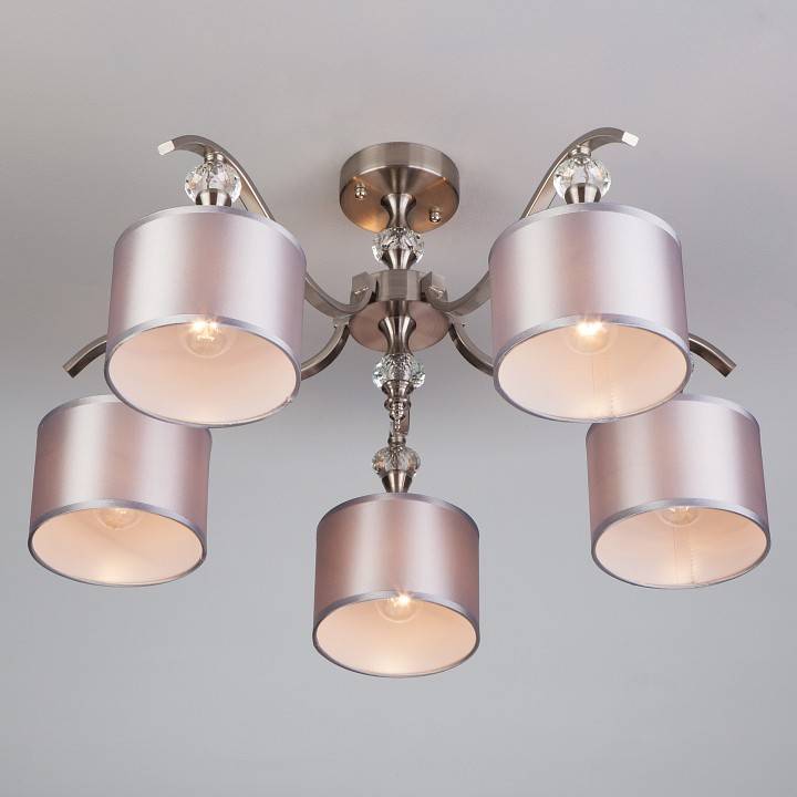 Люстра на штанге Eurosvet Ofelia 60070/5 сатин-никель 60070/5