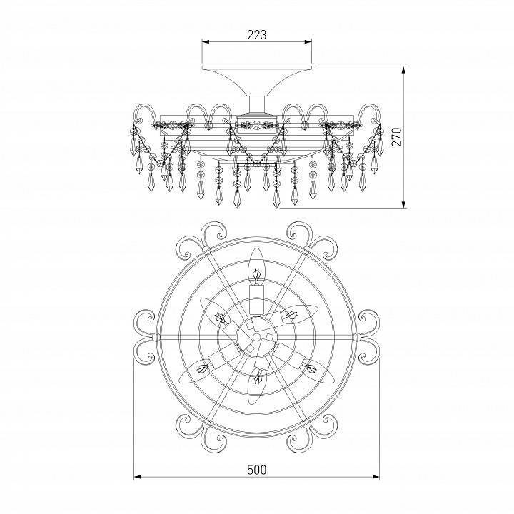 Люстра на штанге Bogates Empress 305/6 Strotskis