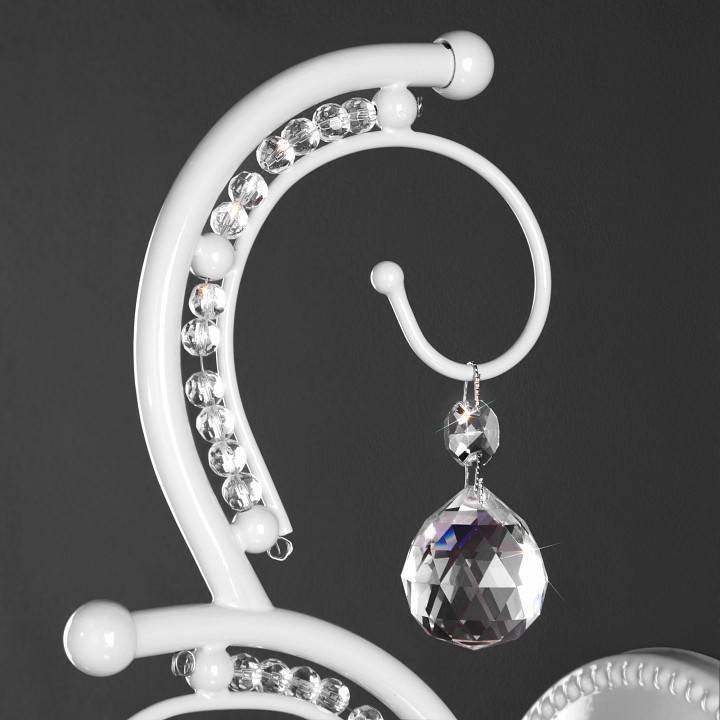 Бра Eurosvet Brezza 10107/1 глянцевый белый прозрачный хрусталь Strotskis 10107/1