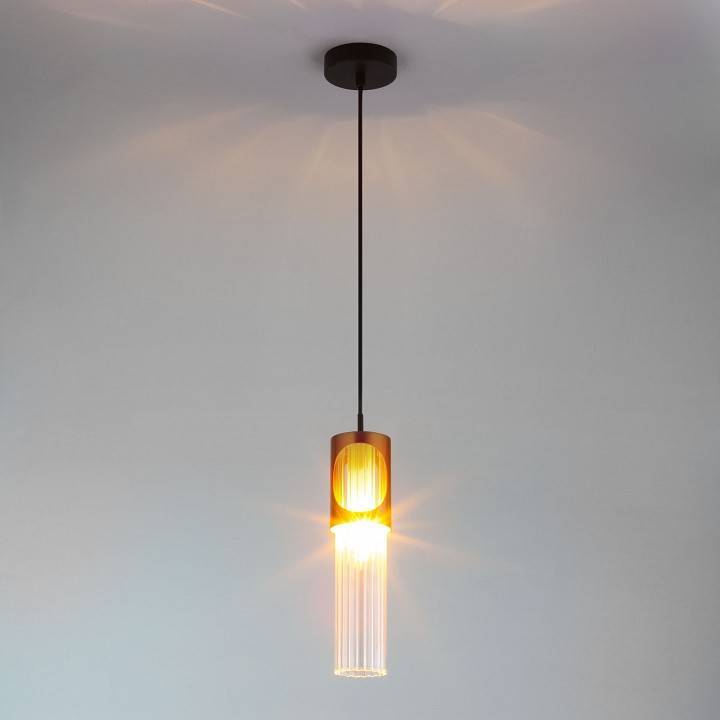 Подвесной светильник Eurosvet Clip черный/бронза 50087/1