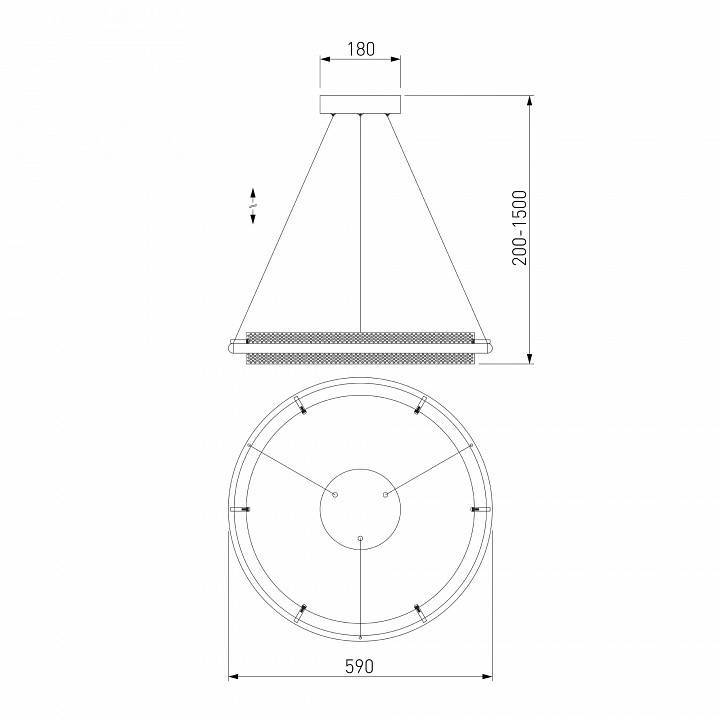 Подвесной светильник Eurosvet Imperio 90241/1 черный/ золото Smart
