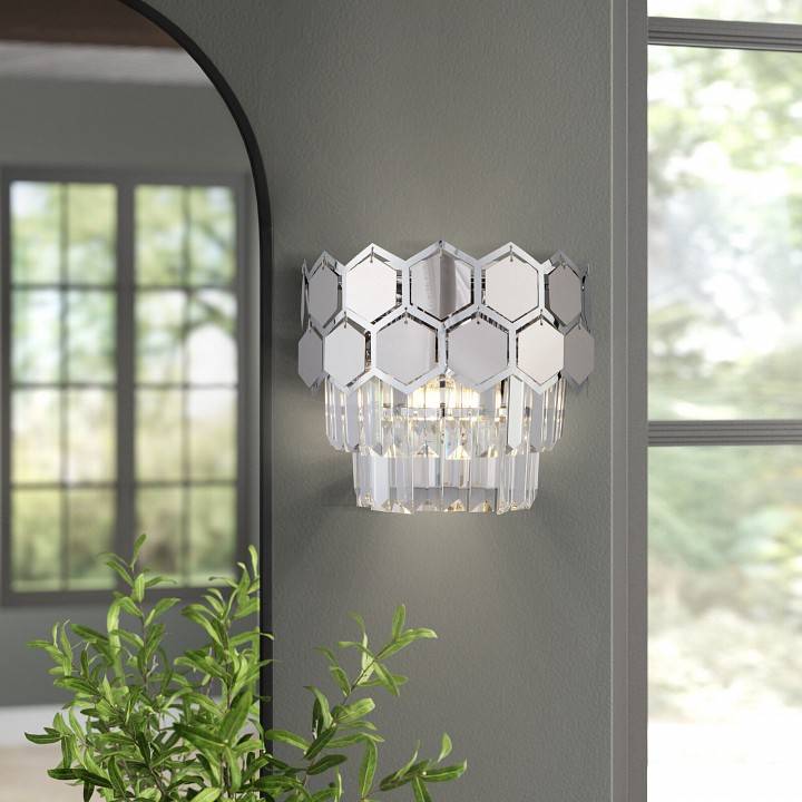 Накладной светильник Eurosvet Ariana 10124/2 хром хрусталь Strotskis 10124/2