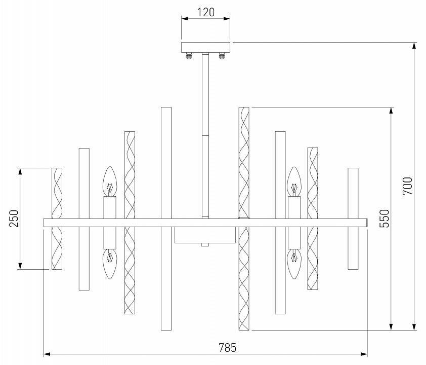 Люстра на штанге Bogate's Hollis 367/12 Smart