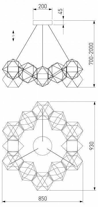 Подвесная люстра Eurosvet Uma 90369/12 медь