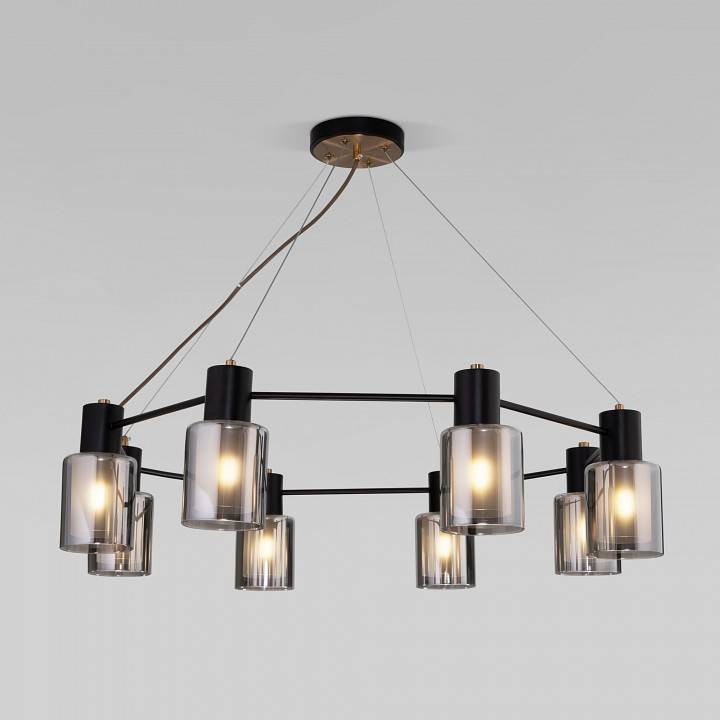 Подвесная люстра Eurosvet Notion 70219/8 черный/античная бронза 70219/8