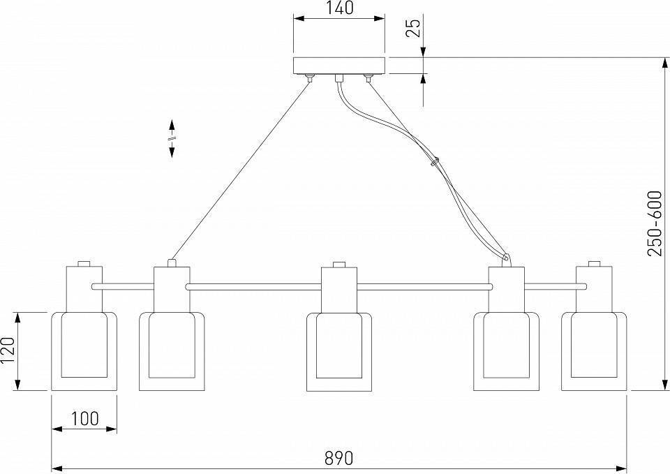 Подвесная люстра Eurosvet Notion 70219/8 черный/античная бронза 70219/8