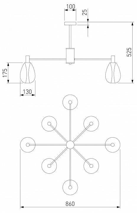 Люстра на штанге Eurosvet Magma 60175/8 латунь