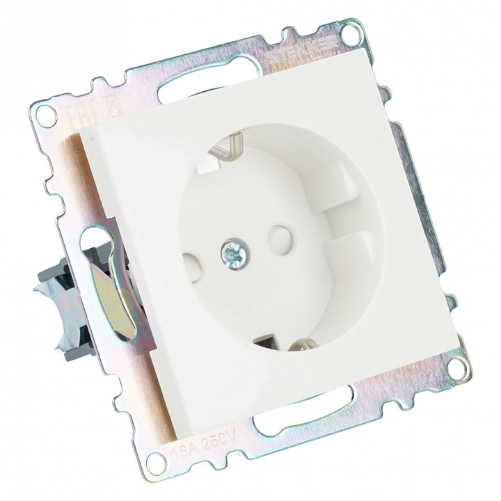 Розетка с заземлением и со шторкой, без рамки Stekker Катрин 39304