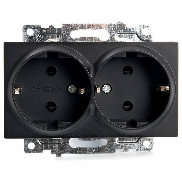 Розетка с заземлением и с шторками, без рамки Stekker Катрин 39612