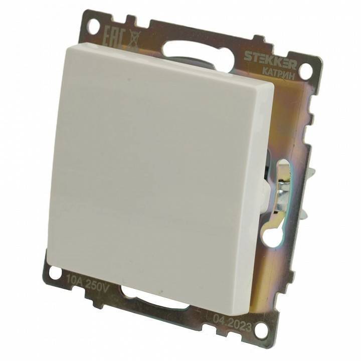 Выключатель одноклавишный без рамки Stekker Катрин 49176