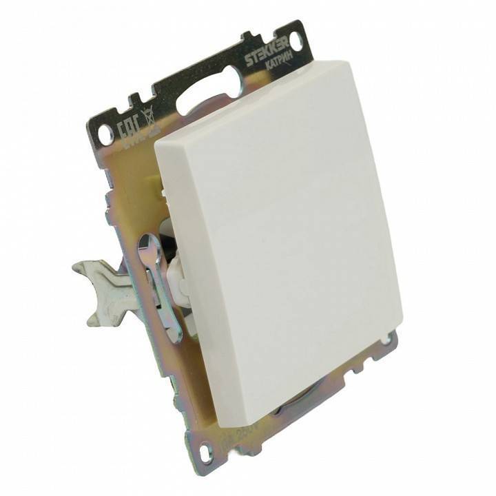 Выключатель одноклавишный без рамки Stekker Катрин 49176