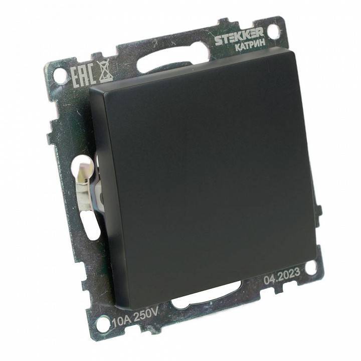 Выключатель одноклавишный без рамки Stekker Катрин 49177