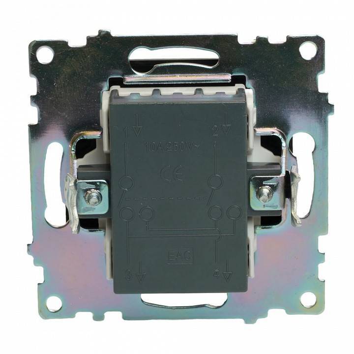 Выключатель одноклавишный без рамки Stekker Катрин 49177