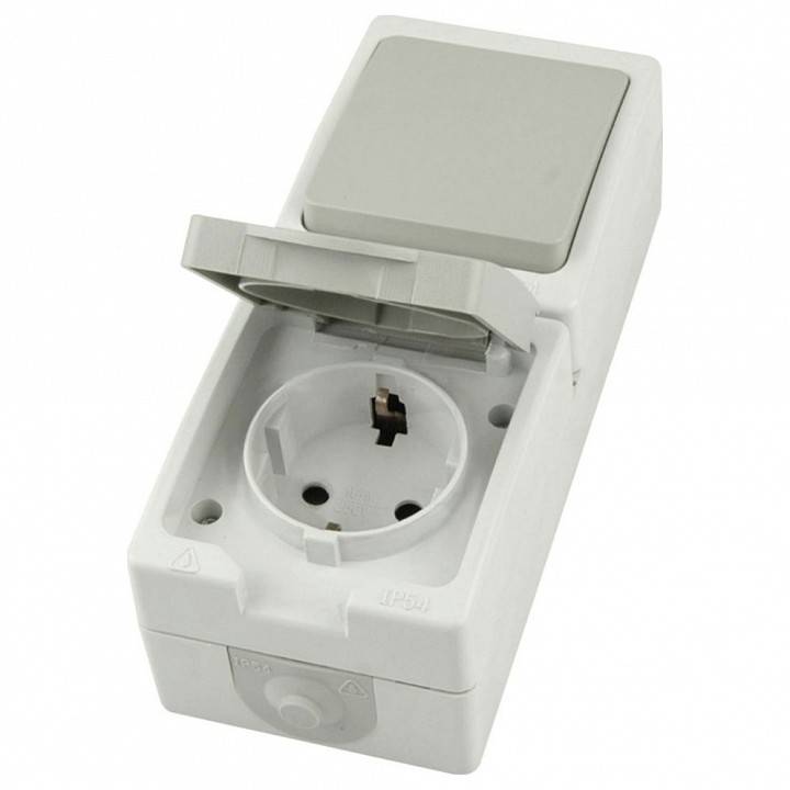 Блок с розеткой и выключателем Stekker Велена 49738