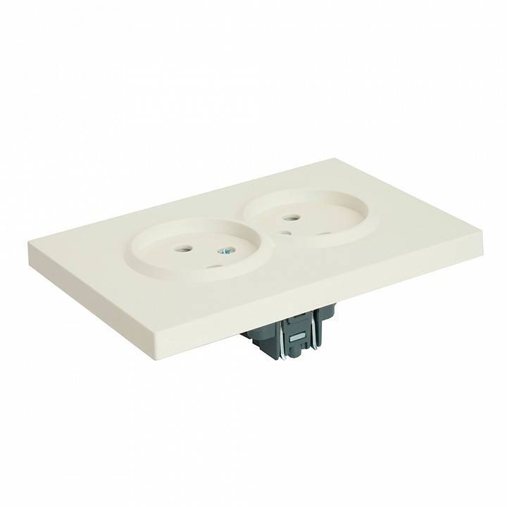 Розетка двойная без заземления и с шторкой, без рамки Stekker RST16-5116-01 49877