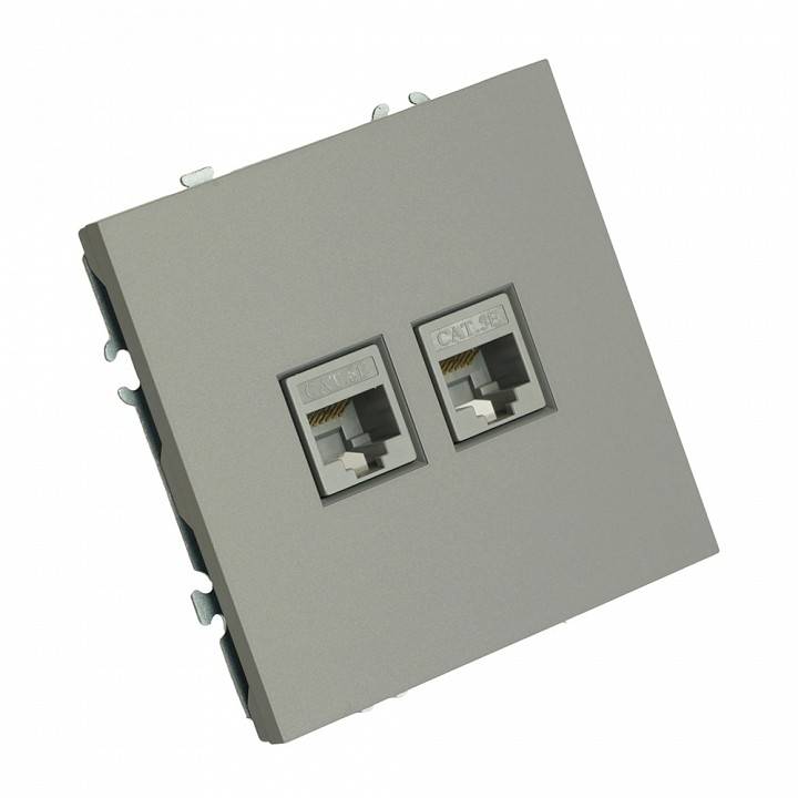 Розетка двойная Ethernet RJ-45 без рамки Stekker Эмили 49952
