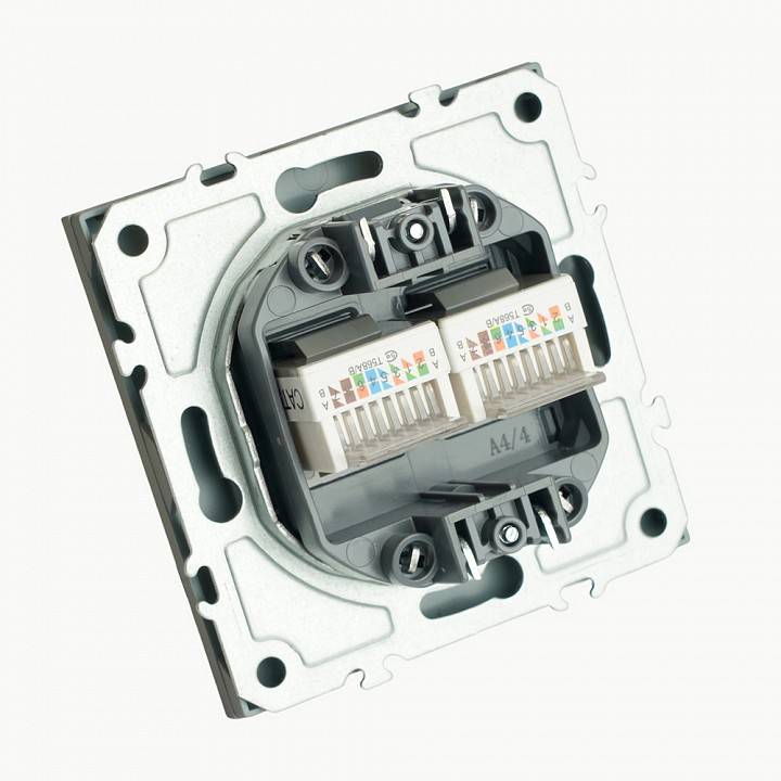 Розетка двойная Ethernet RJ-45 без рамки Stekker Эмили 49952