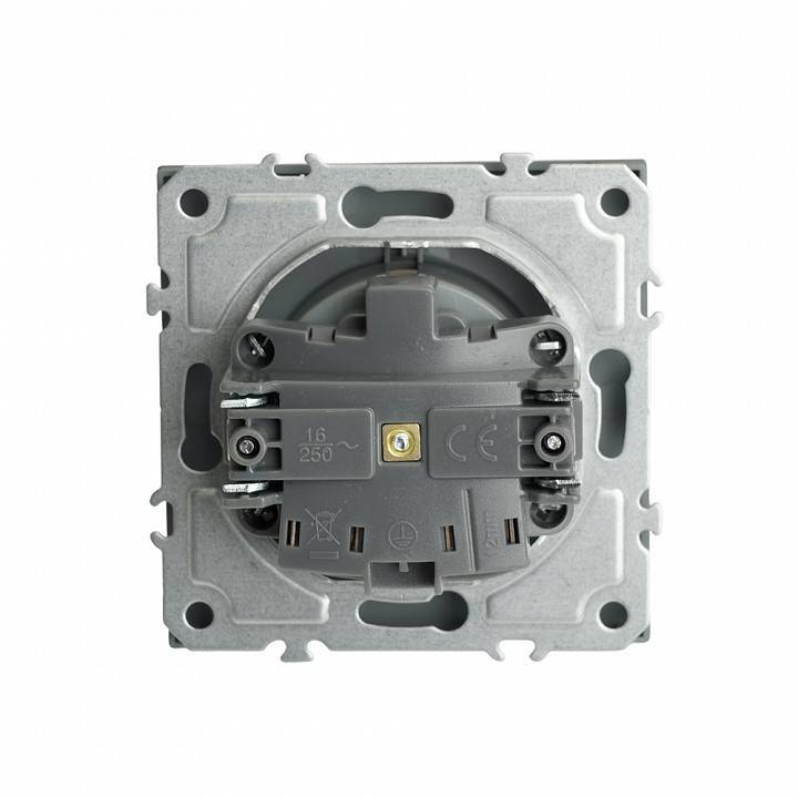 Розетка с заземлением и со шторкой, без рамки Stekker Эмили 49958