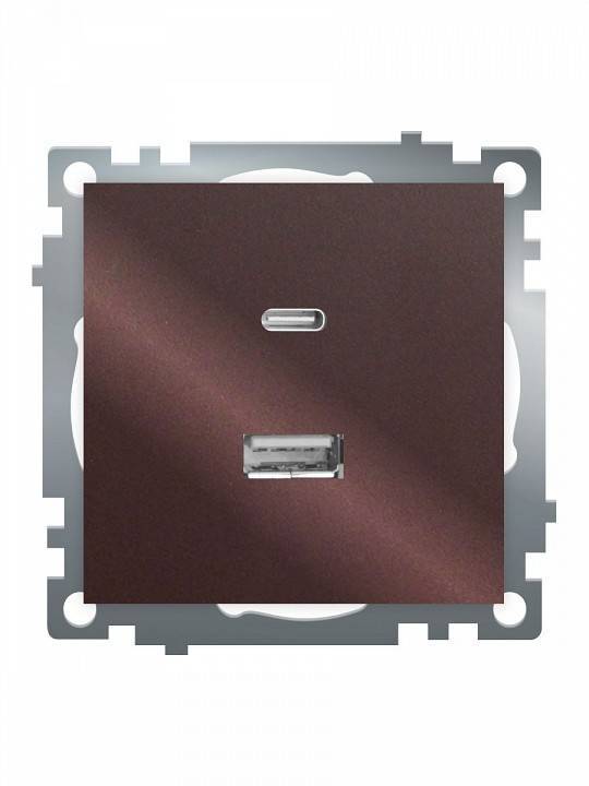 Розетка 2хUSB type A и C без рамки Stekker Катрин 50057