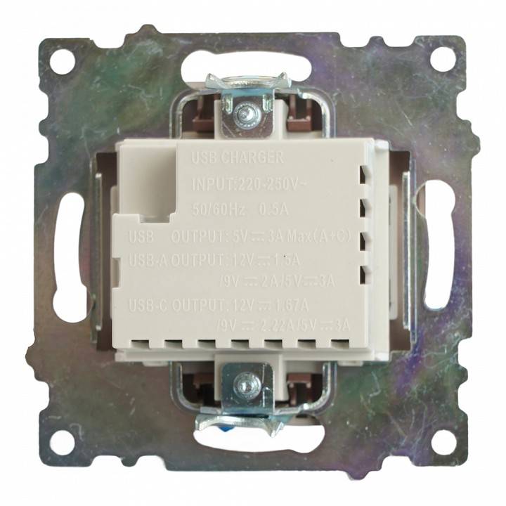 Розетка 2хUSB type A и C без рамки Stekker Катрин 50057