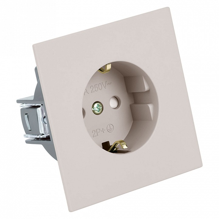 Розетка с заземлением и со шторкой Stekker Мия 50484
