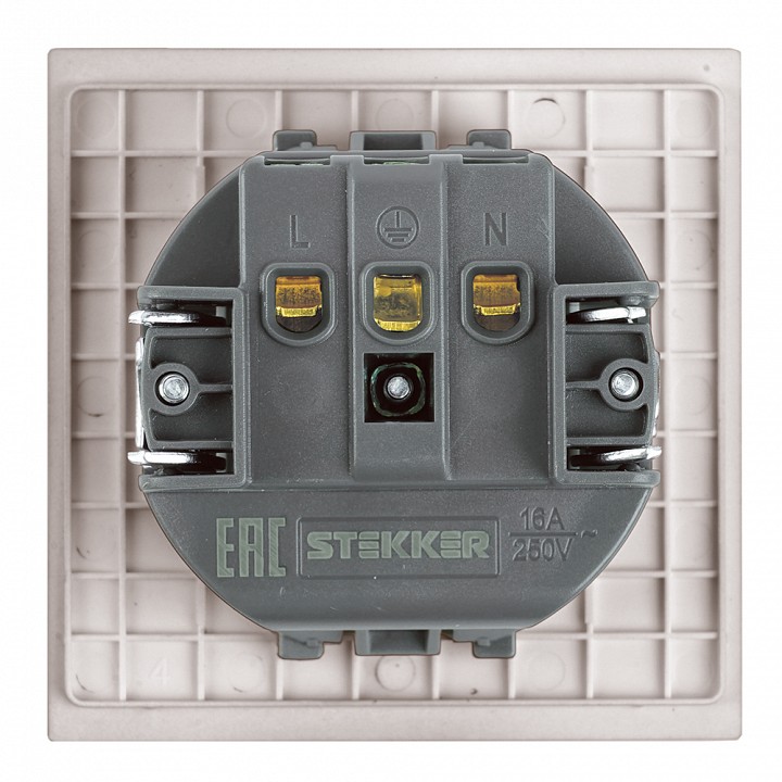 Розетка с заземлением и со шторкой Stekker Мия 50484