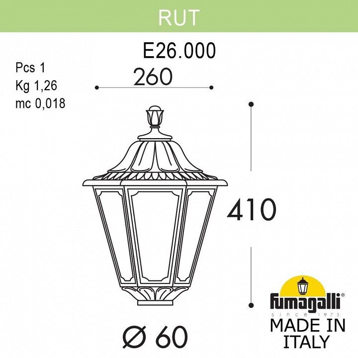 Консольный светильник Fumagalli RUT E26.000.000.BXE27