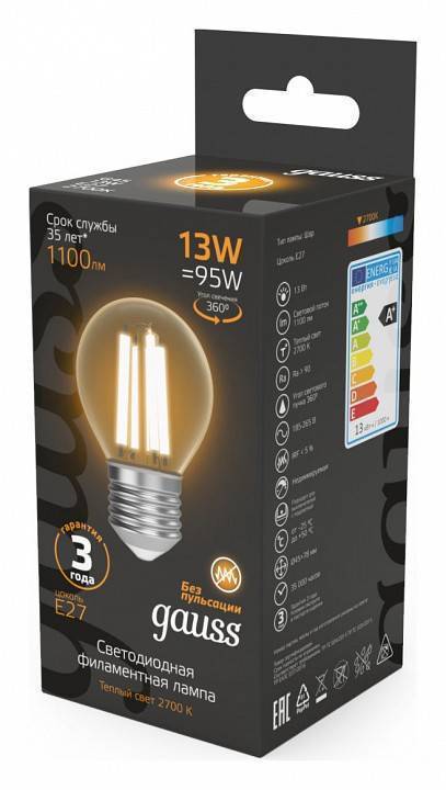 Лампа светодиодная Gauss Filament A60 E27 13 Вт 2700 K 105802113